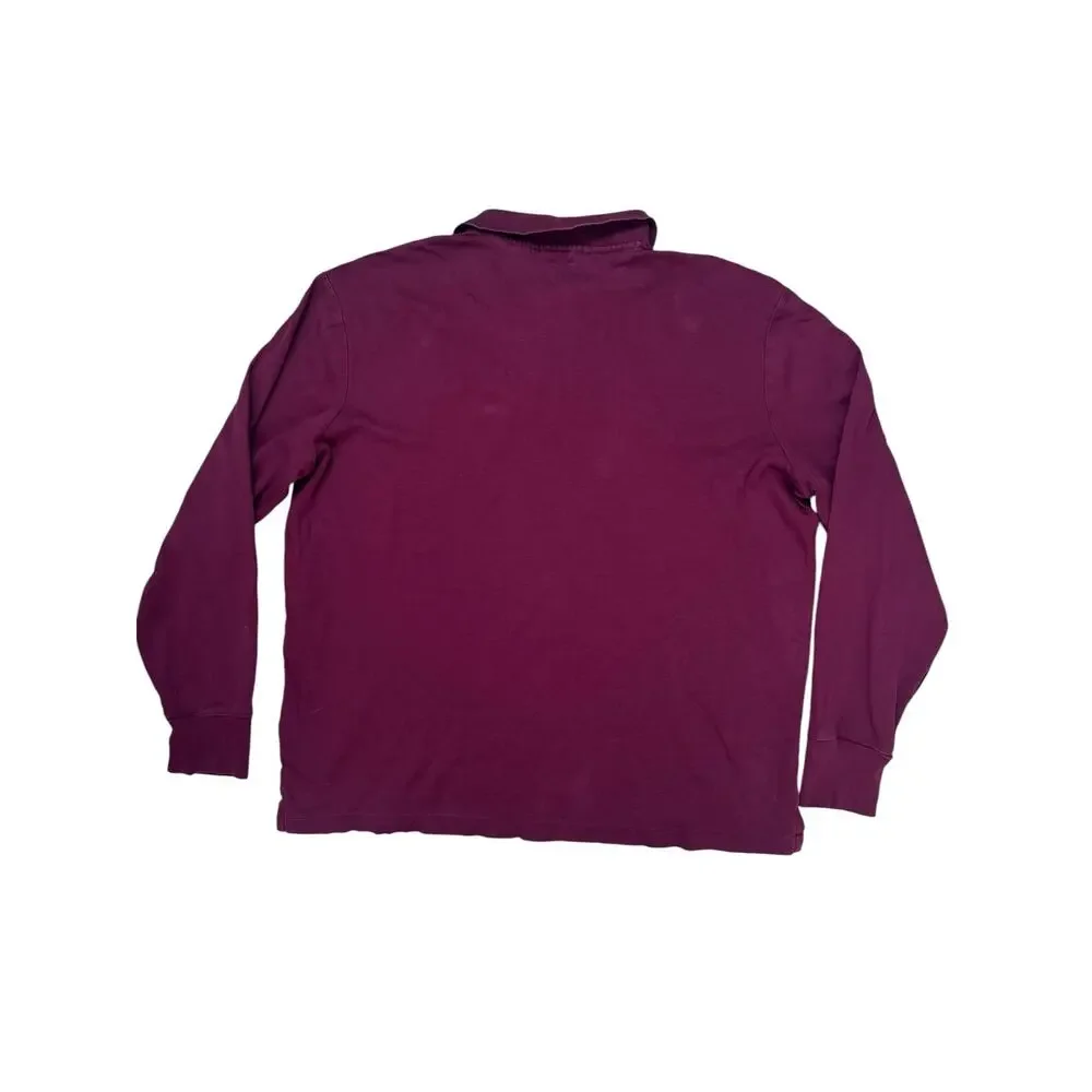POLO RALPH LAUREN Classic Fit Red Long Sleeve Polo Shirt Mens Large Pony Logo